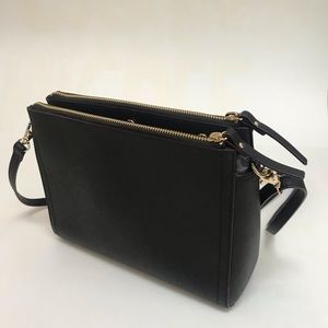Black Saffiano Leather Crossbody Bag